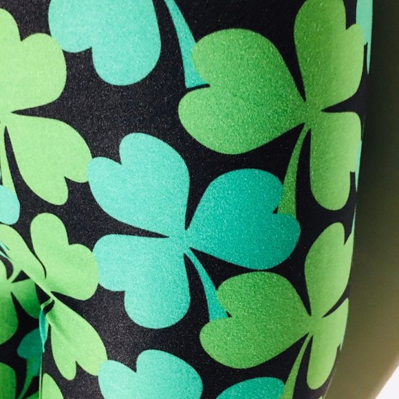 OS NEW Womens Shamrock Clover St Patrick Day Leggings Yoga Pants Tights - Picture 8 of 9